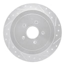 R1 03-11 Lincoln Town Car Rear Right Drilled & Slotted Silver Brake Rotor