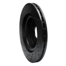 R1 21-25 Acura TLX Front Right Drilled & Slotted Black Brake Rotor