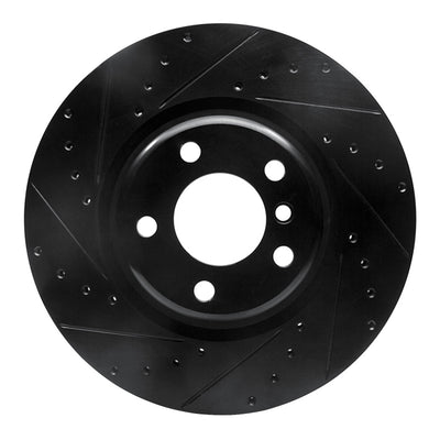 R1 12-20 BMW M240I Coupe & Convertible Rear Left Drilled & Slotted Black Brake Rotor