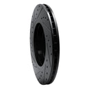 R1 01-08 BMW 330I Front Right Drilled & Slotted Black Brake Rotor