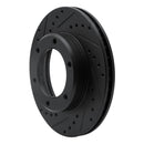 R1 90-92 Toyota Land Cruiser Front Left Drilled & Slotted Black Brake Rotor