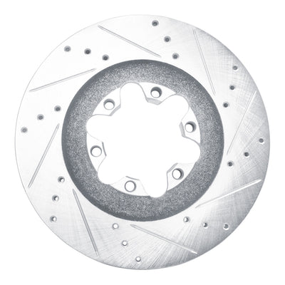 R1 09-12 Chevrolet Colorado Front Right Drilled & Slotted Silver Brake Rotor