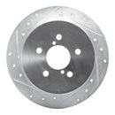 R1 05-09 Subaru Outback Rear Left Drilled & Slotted Silver Brake Rotor