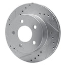 R1 91-94 Ford Crown Victoria Front Left Drilled & Slotted Silver Brake Rotor