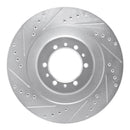 R1 98-04 Mitsubishi Montero Front Left Drilled & Slotted Silver Brake Rotor