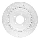 R1 08-15 Mitsubishi Lancer Rear Drilled & Slotted Silver Brake Rotor Set