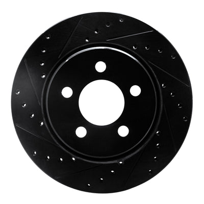 R1 07-12 Dodge Nitro Front Left Drilled & Slotted Black Brake Rotor