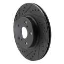 R1 86-92 Toyota Supra Front Left Drilled & Slotted Black Brake Rotor