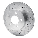 R1 02-07 Jeep Liberty Front Left Drilled & Slotted Silver Brake Rotor