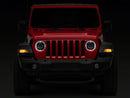 Raxiom 18-23 Jeep Wrangler JL Axial Series 9-In Angel Eye LED Headlights- Black Housing (Clear Lens)