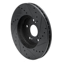 R1 04-14 Acura TSX Front Left Drilled & Slotted Black Brake Rotor