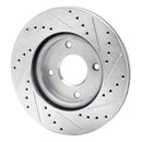 R1 07-14 Nissan Cube Front Drilled & Slotted Silver Brake Rotor Set