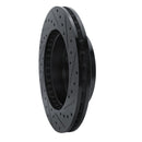 R1 94-96 Ford F-150 4WD Front Left Drilled & Slotted Black Brake Rotor