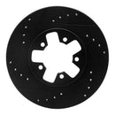 R1 1984-1989 Nissan 200SX Front Left Drilled & Slotted Black Brake Rotor