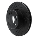 R1 91-99 Mercedes-Benz 300SD Front Left Drilled & Slotted Black Brake Rotor