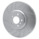 R1 09-17 BMW 750LI xDrive Left Front Drilled & Slotted Silver Brake Rotor