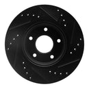 R1 14-23 Nissan Rogue Front & Rear Drilled & Slotted Black Brake Rotor Set