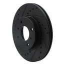 R1 93-06 Infiniti G20 Front Left Drilled & Slotted Black Brake Rotor