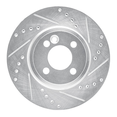 R1 07-15 Mini Cooper (Excl Clubman) Front Right Drilled & Slotted Silver Brake Rotor