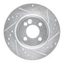 R1 07-15 Mini Cooper (Excl Clubman) Front Right Drilled & Slotted Silver Brake Rotor