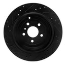 R1 06-12 Mercedes-Benz GL350 Rear Right Drilled & Slotted Black Brake Rotor