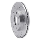 R1 88-07 Dodge Colt Front Left Drilled & Slotted Silver Brake Rotor