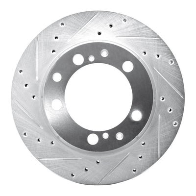 R1 87-97 Porsche 944 Except Turbo Rear Left Drilled & Slotted Silver Brake Rotor