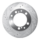 R1 87-97 Porsche 944 Except Turbo Rear Left Drilled & Slotted Silver Brake Rotor