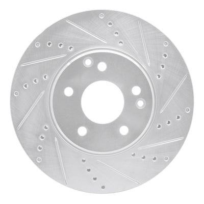 R1 96-11 Chrysler Crossfire Front Right Drilled & Slotted Silver Brake Rotor