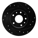 R1 16-18 Mazda CX-3 Rear Left Drilled & Slotted Black Brake Rotor