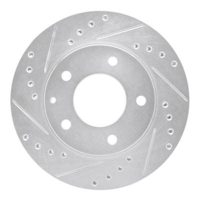 R1 93-03 Ford Probe Front Left Drilled & Slotted Silver Brake Rotor