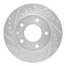 R1 93-03 Ford Probe Front Left Drilled & Slotted Silver Brake Rotor