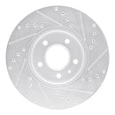 R1 13-25 Cadillac ATS Front Left Drilled & Slotted Silver Brake Rotor