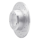 R1 74-99 Land Rover Defender 110 Front Right Drilled & Slotted Silver Brake Rotor
