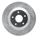 R1 97-09 Cadillac XLR Front & Rear Drilled & Slotted Silver Brake Rotor Set