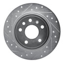 R1 99-10 Saab 9-5 Rear Left Drilled & Slotted Silver Brake Rotor
