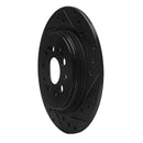 R1 17-25 Acura RDX Rear Right Drilled & Slotted Black Brake Rotor