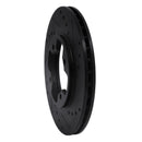R1 79-83 Nissan 280ZX Front Right Drilled & Slotted Black Brake Rotor