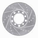 R1 72-80 Mercedes-Benz 450SL Front Right Drilled & Slotted Silver Brake Rotor