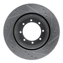R1 05-12 Ford F-350 Super Duty 2WD Rear Left Drilled & Slotted Silver Brake Rotor