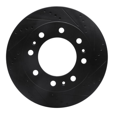 R1 06-11 Cadillac DTS Front Right Drilled & Slotted Black Brake Rotor