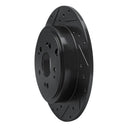 R1 06-14 Honda Ridgeline Rear Left Drilled & Slotted Black Brake Rotor