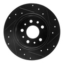 R1 61-91 Mercedes-Benz 230S Rear Left Drilled & Slotted Black Brake Rotor