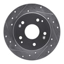 R1 97-01 Acura Integra Rear Left Drilled & Slotted Silver Brake Rotor