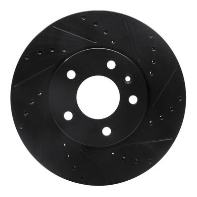 R1 13-25 Cadillac CT4 Front Right Drilled & Slotted Black Brake Rotor