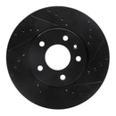 R1 13-25 Cadillac CT4 Front Right Drilled & Slotted Black Brake Rotor