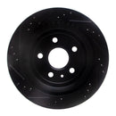 R1 08-19 Cadillac CTS Rear Right Drilled & Slotted Black Brake Rotor