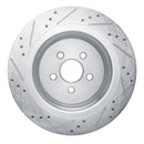 R1 19-24 Ford Edge Rear Drilled & Slotted Silver Brake Rotor Set