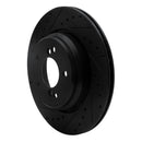 R1 00-06 BMW M5 Rear Left Drilled & Slotted Black Brake Rotor