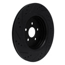 R1 19-24 Ford Edge Rear Right Drilled & Slotted Black Brake Rotor